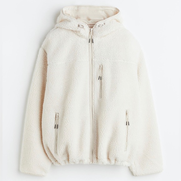 H&M Jackets & Blazers - H&M teddy cream white jacket - like new